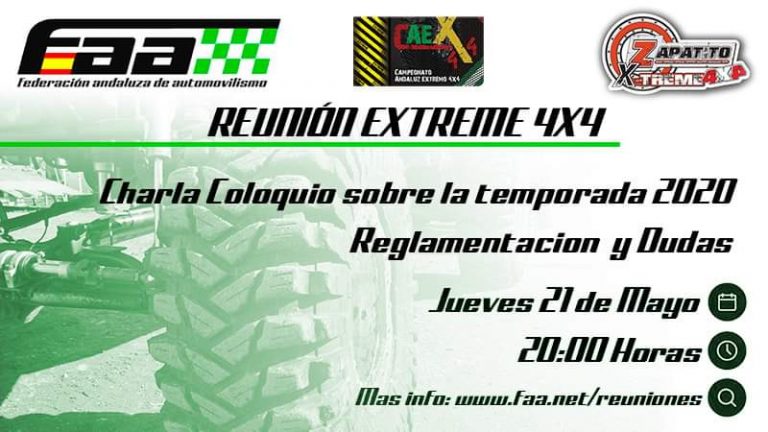 Charla coloquio on-line para conocer las principales novedades deportivas y técnicas del Campeonato Extreme 4×4 de Andalucía 2020