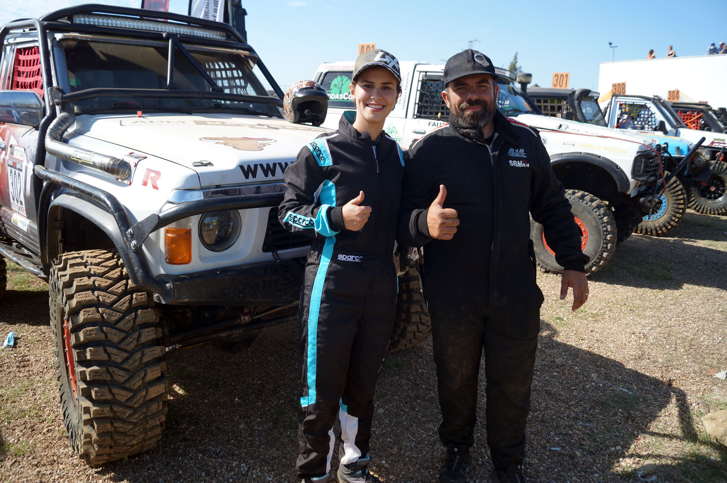 Raquel Cecilia y Manuel Campos del equipo Team Zapatito 4x4 en el I Extreme 4x4 Almodóvar 2021.