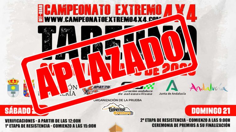 El Club Taberno Aventura aplaza la celebración del II Extreme 4×4 de Taberno 2023