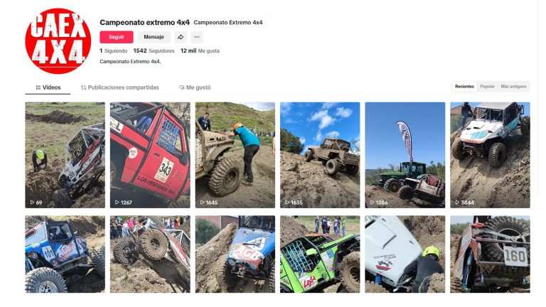 Portada Campeonato Extremo 4x4 en Tik Tok.