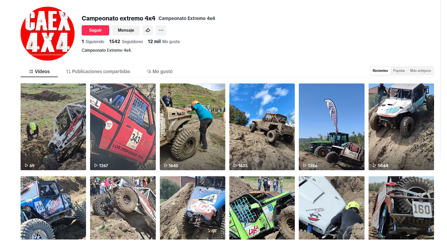 Portada Campeonato Extremo 4x4 en Tik Tok.